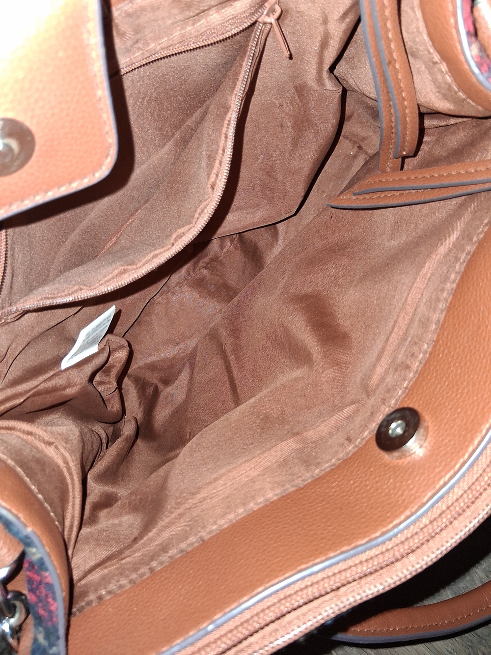 Plaid Tote Bag Tan Trim Crossbody Purse Business Office Everyday - Picture 7 of 7